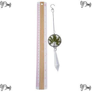 Green Jade Natural Stone Sun Catcher Crystal Prisms Tree of Life Chakra